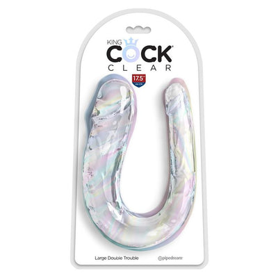 Pipedream King Cock Double Trouble Dildo - Colour: Clear | Size: Large