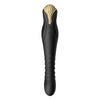 Zalo King PowerThrust Technology Bluetooth Vibrator with Swarovski Crystal 30.2cm - Colour: Obsidian Black