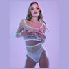 Lapdance Lingerie 2pc Long Sleeve Crop Top and Panty Set