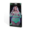 Lapdance Lingerie Lapdance 2pc Long Sleeve Crop Top and Panty Set Plus Size