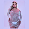 Lapdance Lingerie Lapdance Mini Dress with Off the Shoulder Sleeves - Colour: Glow In The Dark