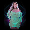 Lapdance Lingerie Lapdance Mini Dress with Off the Shoulder Sleeves - Colour: Glow In The Dark