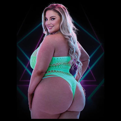 Lapdance Lingerie Glow In The Dark Teddy with Halter Neck