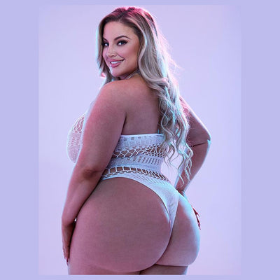 Lapdance Lingerie Glow In The Dark Teddy with Halter Neck