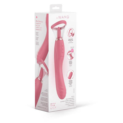 Le Wand Lick Rechargeable Double Ended Vibrator with Licking Tongue Stimulator