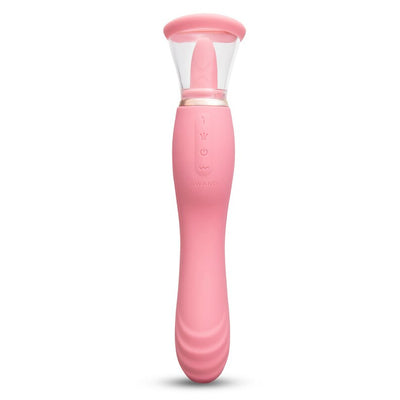 Le Wand Lick Rechargeable Double Ended Vibrator with Licking Tongue Stimulator