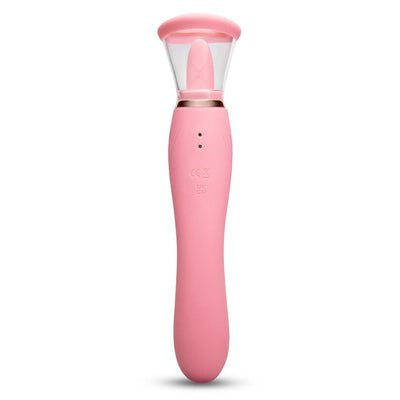 Le Wand Lick Rechargeable Double Ended Vibrator with Licking Tongue Stimulator