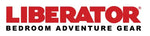 Liberator Bedroom Adventure Gear logo with 'LIBERATOR' in large red letters and 'BEDROOM ADVENTURE GEAR' in black text on a white background.