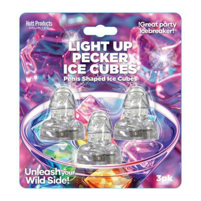 Hott Products Light Up Penis Ice Cubes 3Pk Blinking Flashing Penis Shaped Ice Cubes