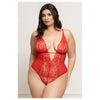 Seven Til Midnight STM-11797P Mesh Teddy with Open Crotch - Colour: Red | Size: O/S QUEEN