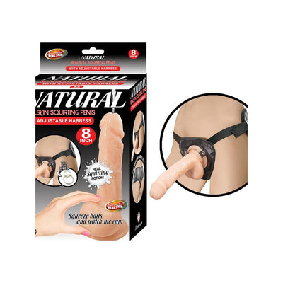 Nasstoys Natural Realskin Squirting Penis With Adjustable Harness 8 Inch