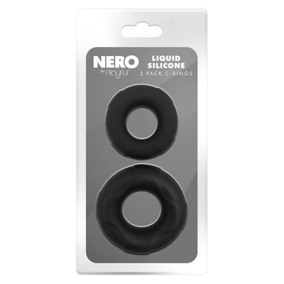 Playful Nero Liquid Silicone 2-Pack C-Rings