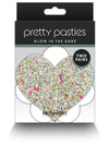 NS Novelties Pretty Pasties Heart and Flower Glow 2 Pair