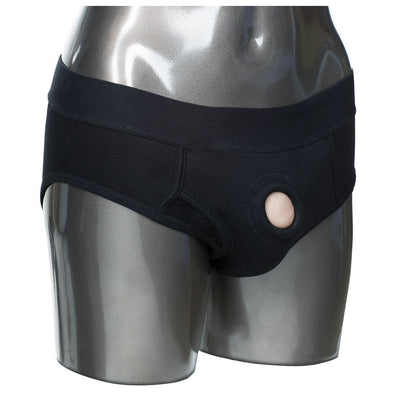 California Exotic Packer Gear Black Brief Harness - Colour: Black