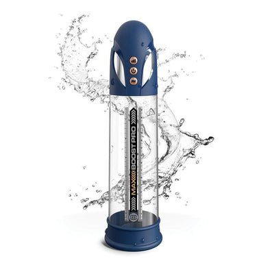 Pipedream Pump Worx Series Max Boost Pro Flow Penis Pump - Colour: Blue/Clear