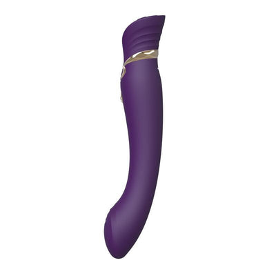 Zalo Queen Set - G-Spot Pulse Wave Vibrator With Suction Sleeve - Colour: Twilight Purple
