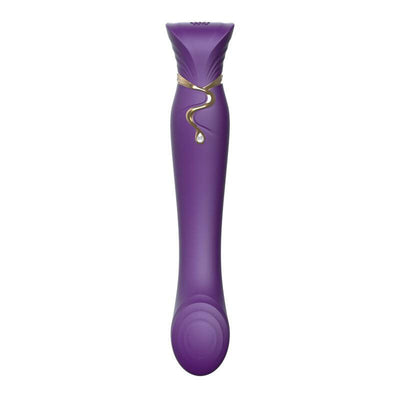 Zalo Queen Set - G-Spot Pulse Wave Vibrator With Suction Sleeve - Colour: Twilight Purple