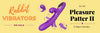Promotional banner featuring Rabbit vibrators on sale with the purple Pleasure Patter II rabbit vibrator with the tagline 'It Slaps! Literally...'