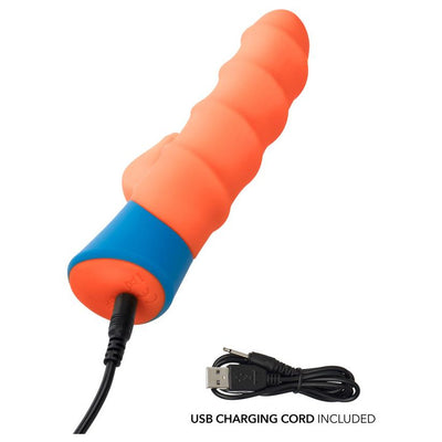 CalExotics Rave Tickler Dual Massager with Swirled Shaft and Triple Ticklers
