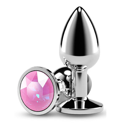 NS Novelties Rear Assets Silver Small Gem Anal Plug