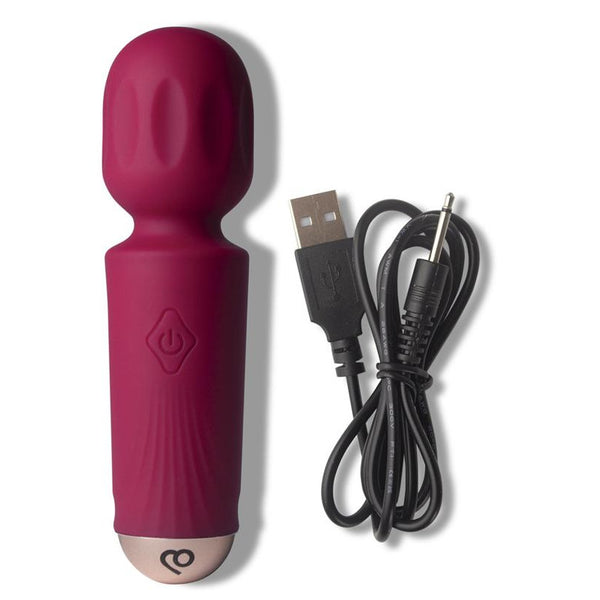 Rocks Off Rechargeable Mini Wand - Colour: Azalea Red