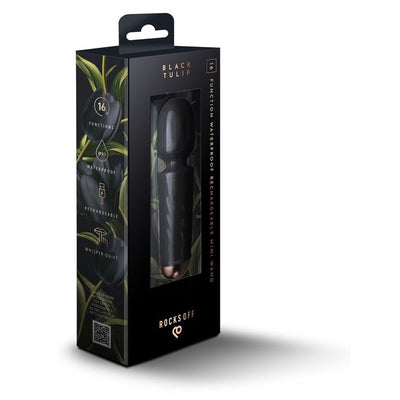 Rocks Off Rechargeable Mini Wand - Colour: Black Tulip