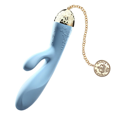 Zalo Rosalie Rabbit Vibrator with 24K Gold Plating and Bluetooth Connectivity - Colour: Royal Blue