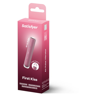 Satisfyer First Kiss Travel Size Quiet USB-C Rechargeable Air Pulse Vibrator