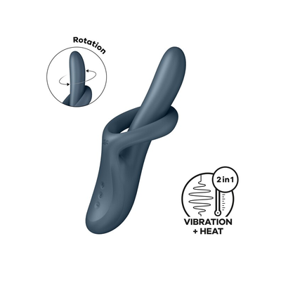 Satisfyer Heat Flex 4 Rabbit Vibrator - Colour: Grey