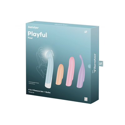 Satisfyer Playful Four 4-in-1 Vibrator Set with Silicone Sleeves