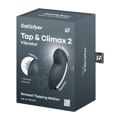 Satisfyer Tap and Climax 2 Lay-On Vibrator - Colour: Black