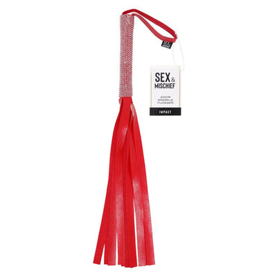 Sex And Mischief Sparkle Flogger - Colour: red