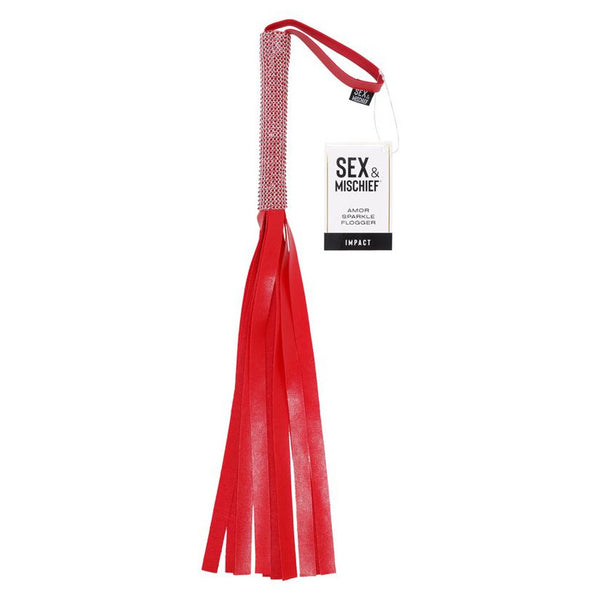 Sex And Mischief Sparkle Flogger - Colour: red