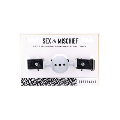 Sportsheets Sex And Mischief Lace Silicone Breathable Ball Gag 1.75 Inch