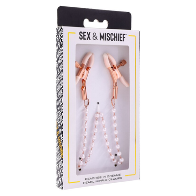 Sportsheets Sex And Mischief Peaches n CreaMe Pearl Nipple Clamps