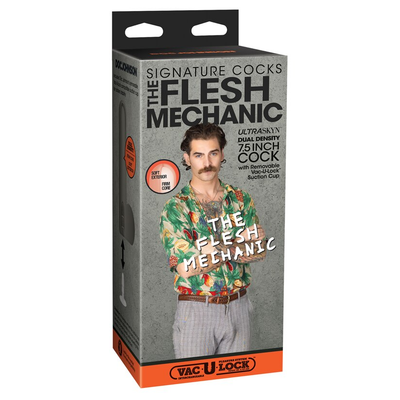 Doc Johnson Vac U Lock Signature Cocks The Flesh Mechanic 7.5 Inch ULTRASKYN Cock with Removable Vac-U-Lock Suction Cup