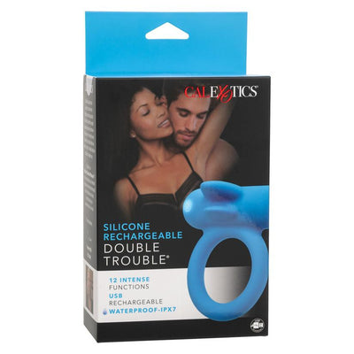 CalExotics Silicone Rechargeable Double Trouble Couples Enhancer