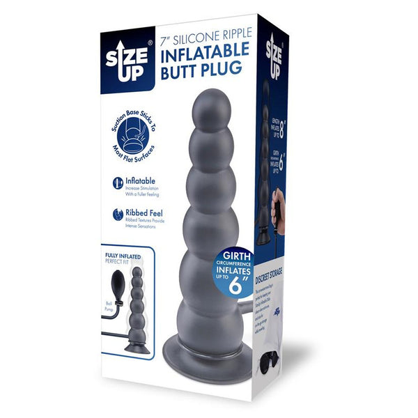 Size Up 7 Inch Ripple Inflatable Butt Plug