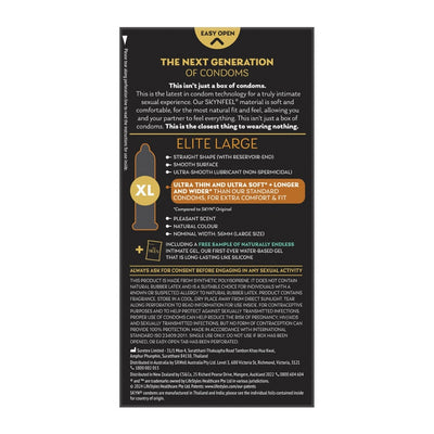 Ansell Skyn Elite Large Condoms Ultra Thin Ultra Soft Extra Large 10 Pack