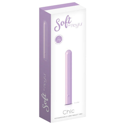 Playful Soft by Playful Chic Rechargeable Long Bullet Vibe - Colour: Purple