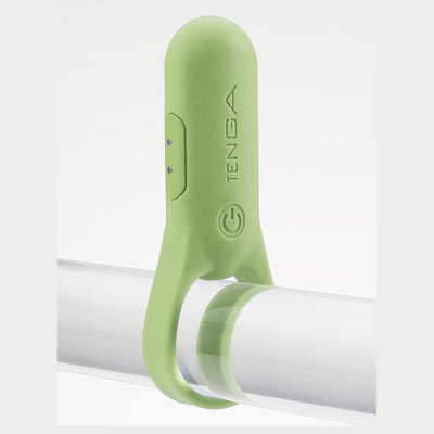 Tenga Pairing+ Rechargeable Waterproof Vibrating Couples Ring - Colour: Lime