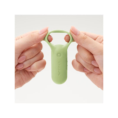 Tenga Pairing+ Rechargeable Waterproof Vibrating Couples Ring - Colour: Lime