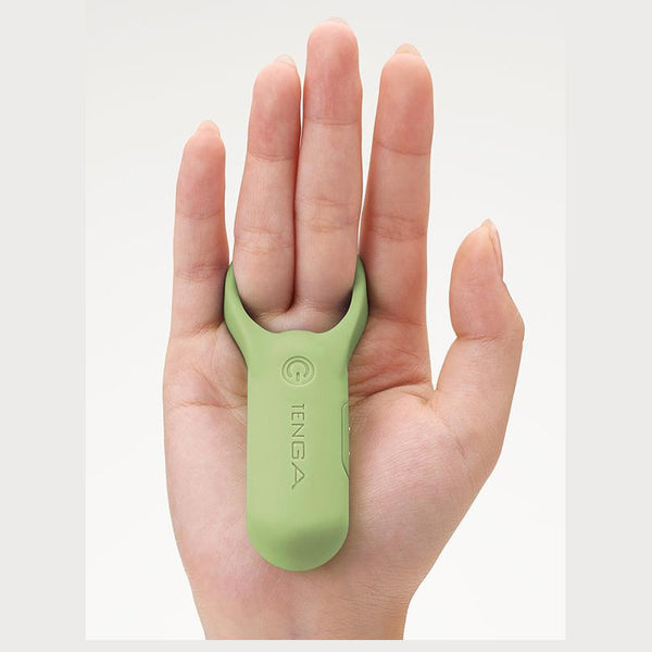 Tenga Pairing+ Rechargeable Waterproof Vibrating Couples Ring - Colour: Lime