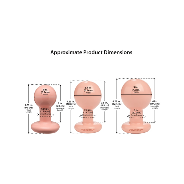 Doc Johnson The Classic Round Butt Plug - 3 Piece Set