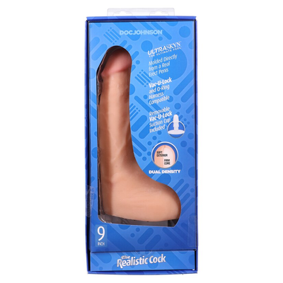 Doc Johnson Vac U Lock The Realistic Cock Squirting With Removable Suction Cup ULTRASKYN 9.5 Inch