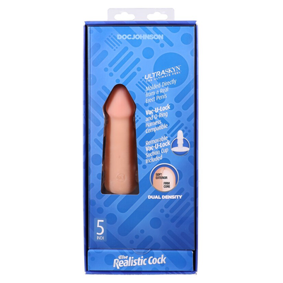 Doc Johnson Vac U Lock The Realistic Cock With Removable Vac-U-Lock Suction Cup ULTRASKYN 5 Inch - Colour: Vanilla
