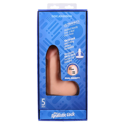Doc Johnson Vac U Lock The Realistic Cock With Removable Vac-U-Lock Suction Cup ULTRASKYN 5 Inch - Colour: Vanilla