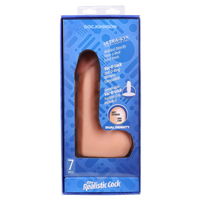 Doc Johnson Vac U Lock Realistic Cock With Removable Vac-U-Lock Suction Cup ULTRASKYN 7 Inch - Colour: Vanilla