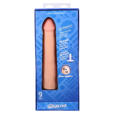 Doc Johnson Vac U Lock The Realistic Cock With Removable Suction Cup ULTRASKYN 9 Inch - Colour: Vanilla