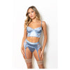 Seven Til Midnight STM-11672 Embroidered Floral Lace And Satin Long Line Bra Set With Underwire